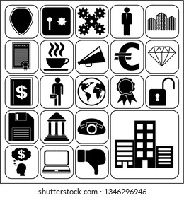 Set of 22 business high quality icons. Collection. Detailed design. Vector Illustration.