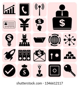 Set of 22 business high quality icons. Collection. Amazing desing. Vector Illustration.