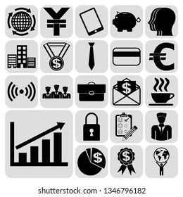 Set of 22 business high quality icons. Collection. Detailed design. Vector Illustration.