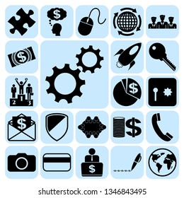 Set of 22 business high quality icons. Collection. Amazing desing. Vector Illustration.