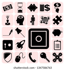 Set of 22 business high quality symbols or icons. Collection. Amazing desing. Vector Illustration.