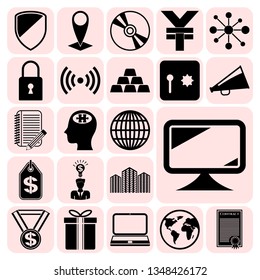 Set of 22 business high quality icons. Collection. Flat design. Vector Illustration.
