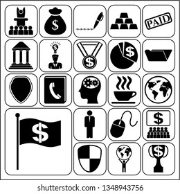 Set of 22 business high quality icons or symbols. Collection. Amazing desing. Vector Illustration.