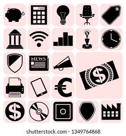 Set of 22 business high quality symbols. Collection. Detailed design. Vector Illustration.