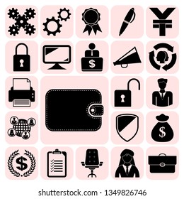 Set of 22 business high quality icons. Collection. Detailed design. Vector Illustration.