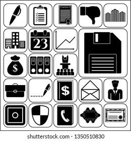 Set of 22 business high quality icons. Collection. Detailed design. Vector Illustration.