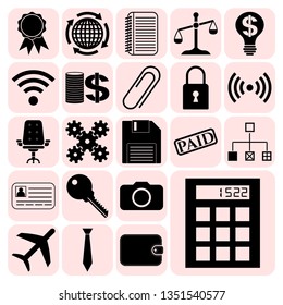 Set of 22 business high quality symbols. Collection. Detailed design. Vector Illustration.