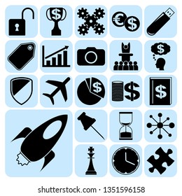 Set of 22 business high quality symbols. Collection. Detailed design. Vector Illustration.