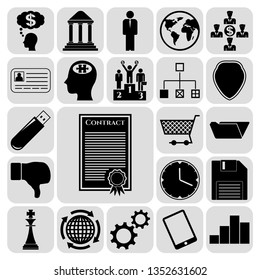 Set of 22 business high quality symbols. Collection. Amazing desing. Vector Illustration.