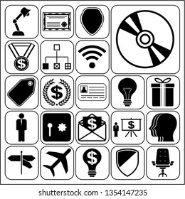 Set of 22 business high quality symbols. Collection. Detailed design. Vector Illustration.