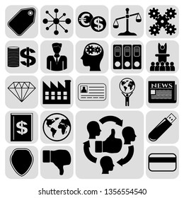 Set of 22 business high quality icons. Collection. Detailed design. Vector Illustration.