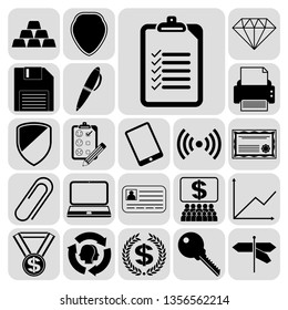 Set of 22 business high quality icons. Collection. Detailed design. Vector Illustration.