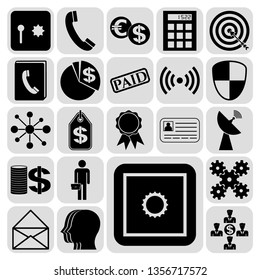 Set of 22 business high quality icons or symbols. Collection. Amazing desing. Vector Illustration.