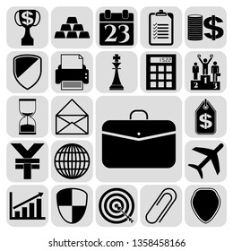 Set of 22 business high quality icons. Collection. Detailed design. Vector Illustration.