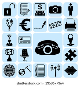 Set of 22 business high quality icons or symbols. Collection. Amazing desing. Vector Illustration.