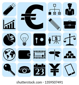 Set of 22 business high quality icons. Collection. Amazing desing. Vector Illustration.