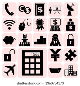 Set of 22 business high quality icons. Collection. Amazing desing. Vector Illustration.