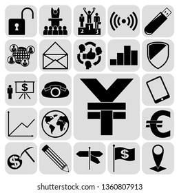 Set of 22 business high quality icons or symbols. Collection. Amazing desing. Vector Illustration.