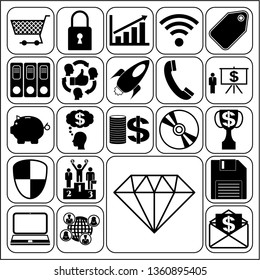 Set of 22 business high quality icons. Collection. Amazing desing. Vector Illustration.