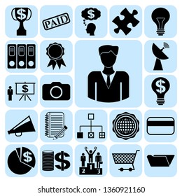 Set of 22 business high quality symbols. Collection. Flat design. Vector Illustration.