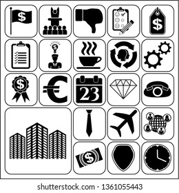 Set of 22 business high quality symbols. Collection. Amazing desing. Vector Illustration.