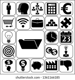 Set of 22 business high quality symbols. Collection. Amazing desing. Vector Illustration.