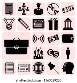 Set of 22 business high quality icons. Collection. Amazing desing. Vector Illustration.
