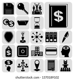 Set of 22 business high quality symbols. Collection. Detailed design. Vector Illustration.