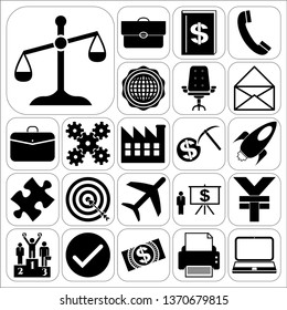 Set of 22 business high quality symbols. Collection. Amazing desing. Vector Illustration.
