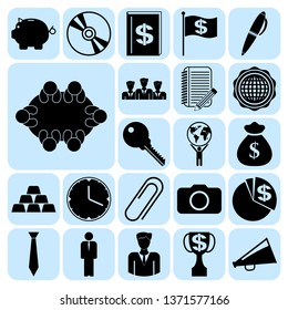 Set of 22 business high quality icons. Collection. Flat design. Vector Illustration.