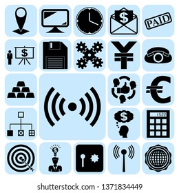 Set of 22 business high quality symbols or icons. Collection. Detailed design. Vector Illustration.