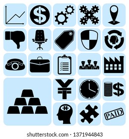 Set of 22 business high quality symbols. Collection. Detailed design. Vector Illustration.