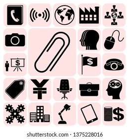 Set of 22 business high quality icons or symbols. Collection. Detailed design. Vector Illustration.