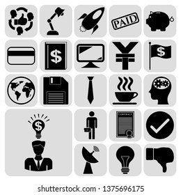Set of 22 business high quality symbols. Collection. Detailed design. Vector Illustration.