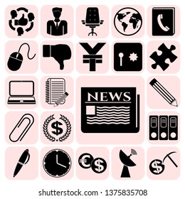 Set of 22 business high quality icons. Collection. Flat design. Vector Illustration.