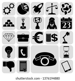 Set of 22 business high quality icons. Collection. Flat design. Vector Illustration.