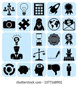 Set of 22 business high quality symbols. Collection. Detailed design. Vector Illustration.