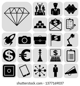 Set of 22 business high quality icons. Collection. Amazing desing. Vector Illustration.