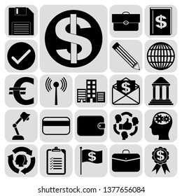 Set of 22 business high quality icons. Collection. Amazing desing. Vector Illustration.