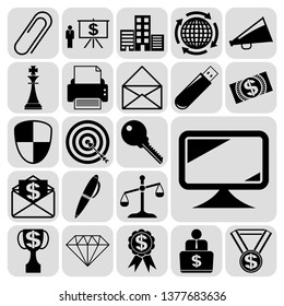 Set of 22 business high quality icons. Collection. Detailed design. Vector Illustration.
