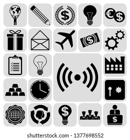Set of 22 business high quality symbols or icons. Collection. Amazing desing. Vector Illustration.