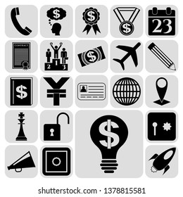 Set of 22 business high quality icons. Collection. Detailed design. Vector Illustration.