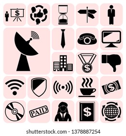 Set of 22 business high quality symbols. Collection. Amazing desing. Vector Illustration.