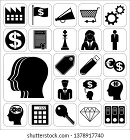 Set of 22 business high quality symbols. Collection. Amazing desing. Vector Illustration.