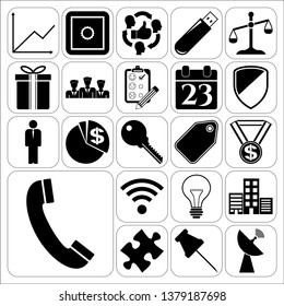 Set of 22 business high quality icons or symbols. Collection. Detailed design. Vector Illustration.