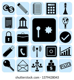 Set of 22 business high quality symbols or icons. Collection. Amazing desing. Vector Illustration.