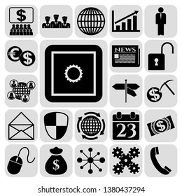 Set of 22 business high quality icons or symbols. Collection. Detailed design. Vector Illustration.