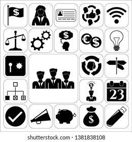 Set of 22 business high quality symbols. Collection. Detailed design. Vector Illustration.