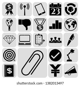 Set of 22 business high quality symbols or icons. Collection. Amazing desing. Vector Illustration.