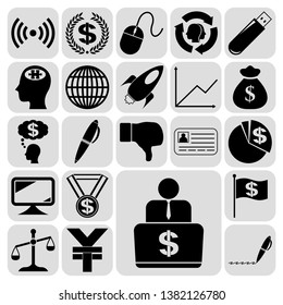 Set of 22 business high quality symbols. Collection. Amazing desing. Vector Illustration.